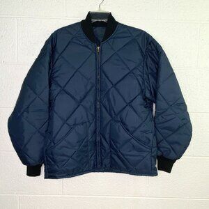 Vintage Dickson Industries Quilted Puffer Jacket Men M Navy Blue